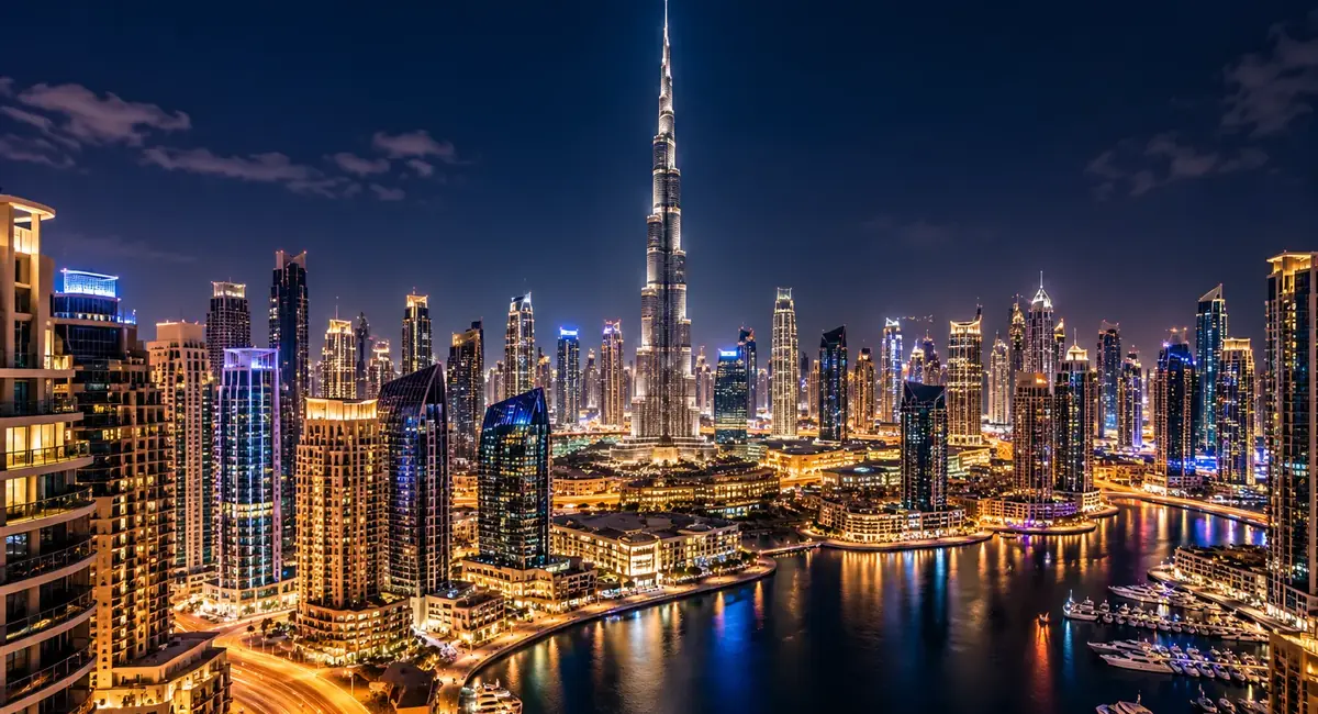 Dubai skyline at night